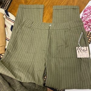 Olive Striped Pants